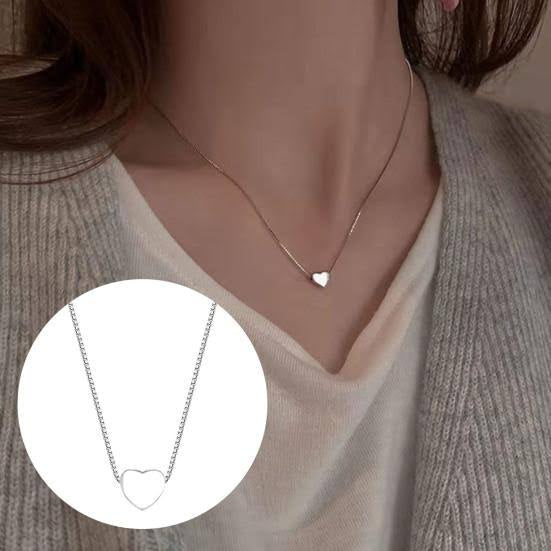 Elegant Silver Heart Pendant Necklace