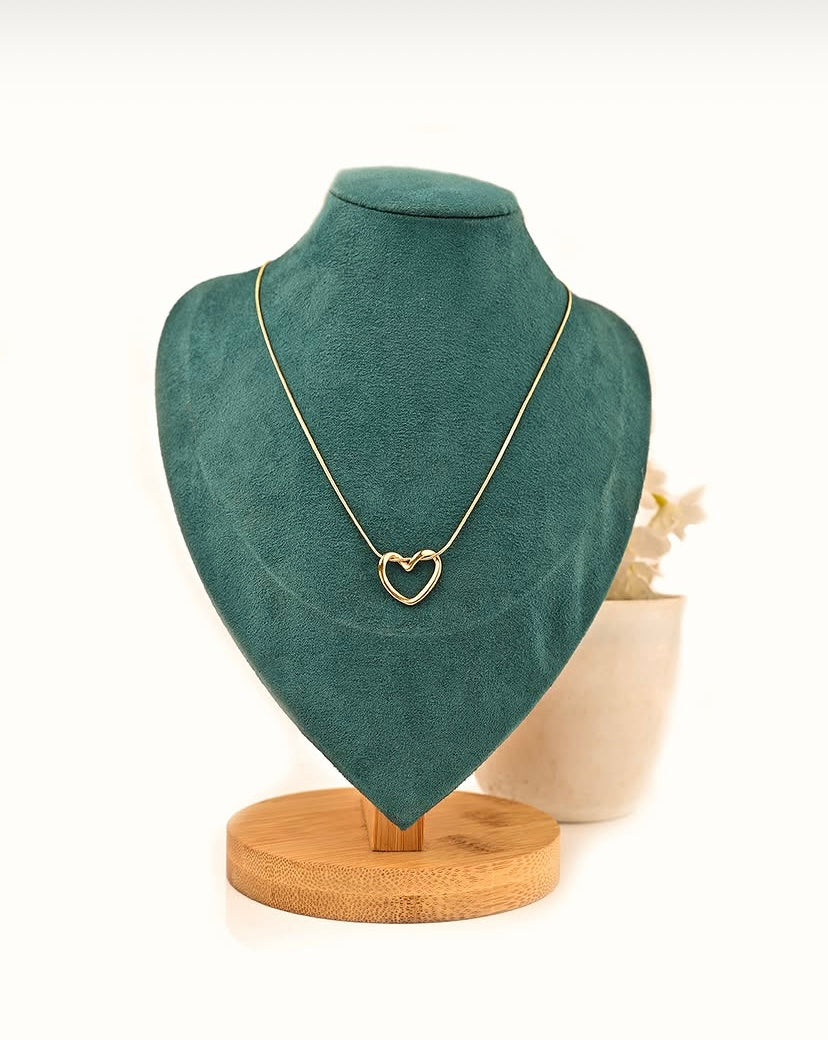 Delicate Gold Open Heart Necklace