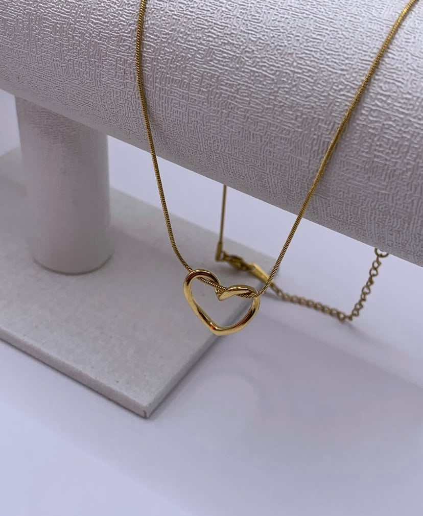 Delicate Gold Open Heart Necklace
