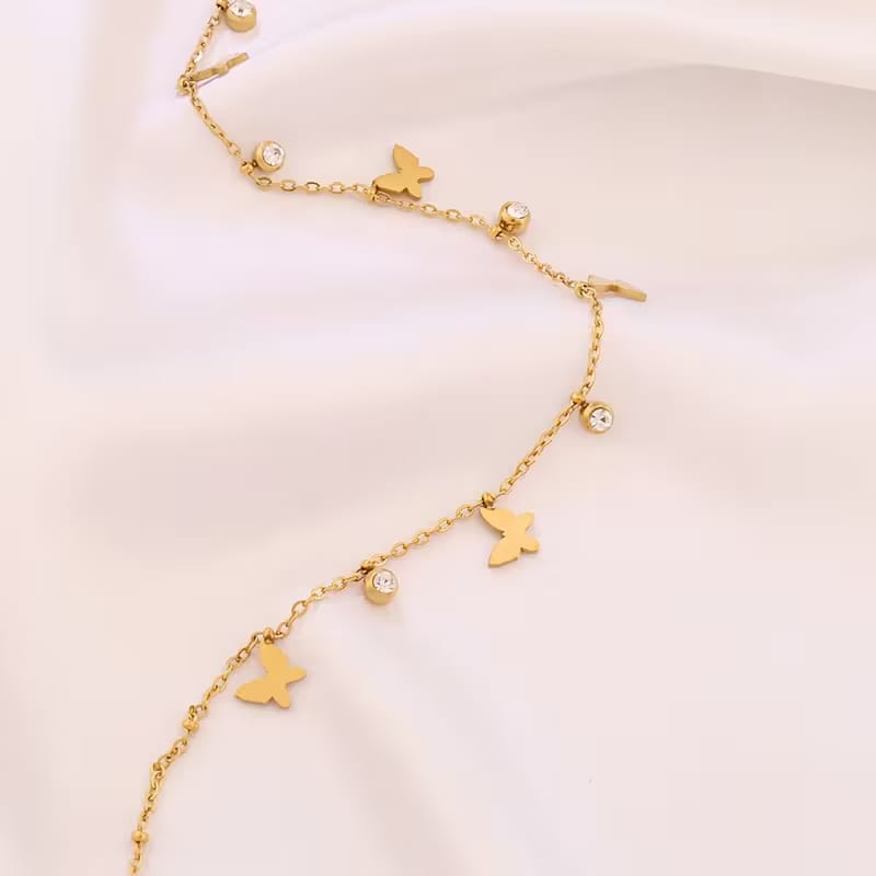 Butterfly Charm Gold Anklet
