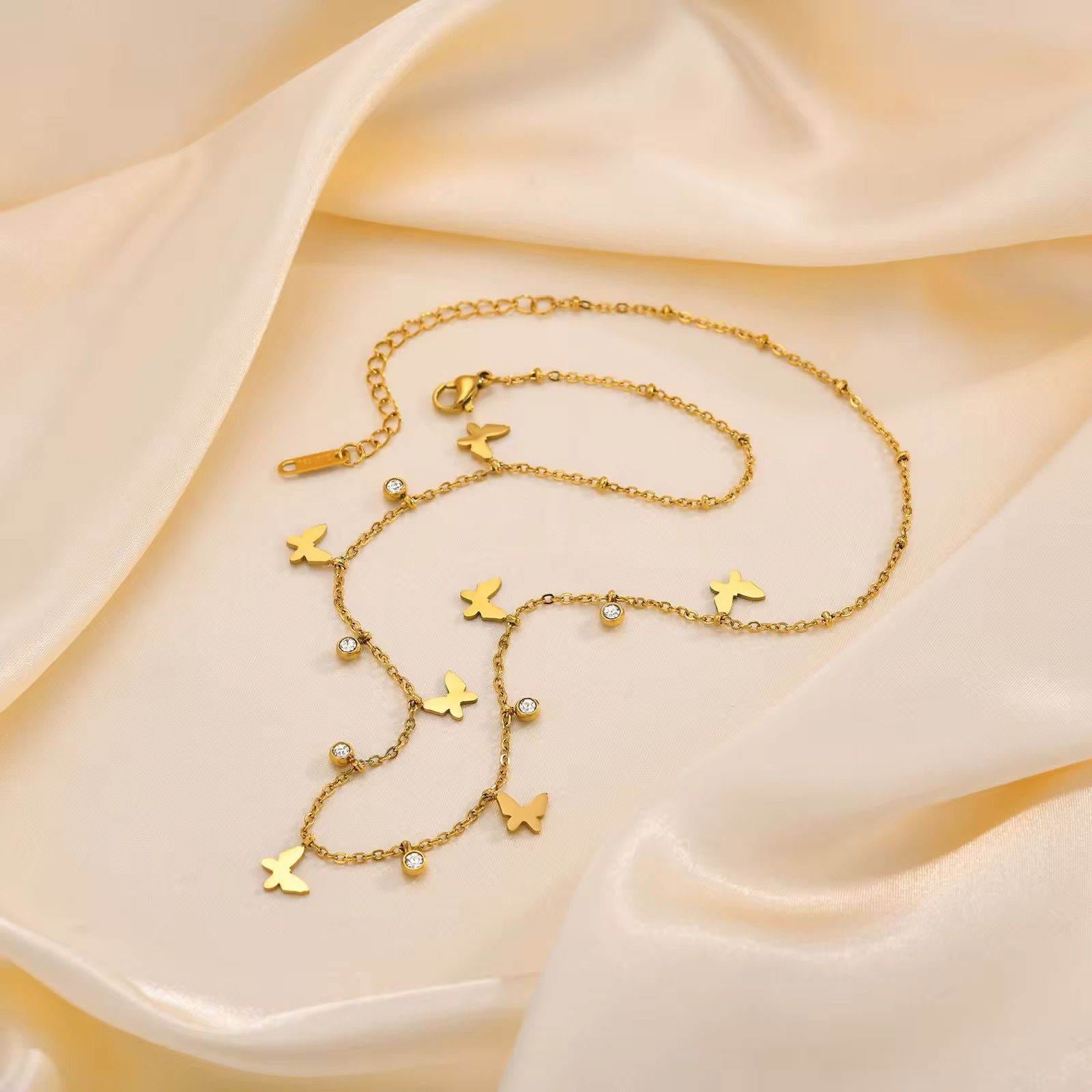 Butterfly Charm Gold Anklet