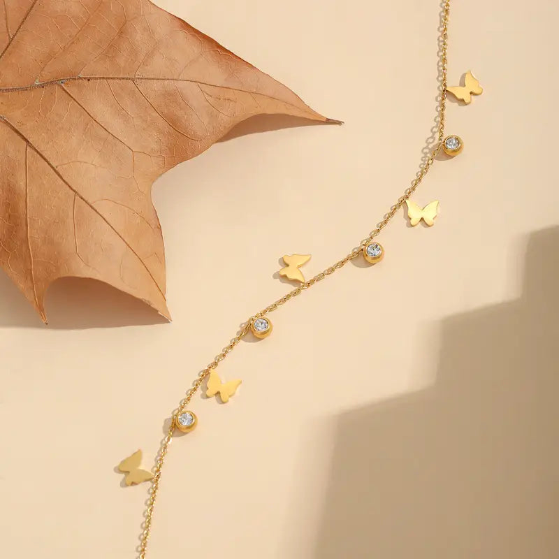 Butterfly Charm Gold Anklet