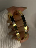 Luxury Screw Motif Gold Bracelet