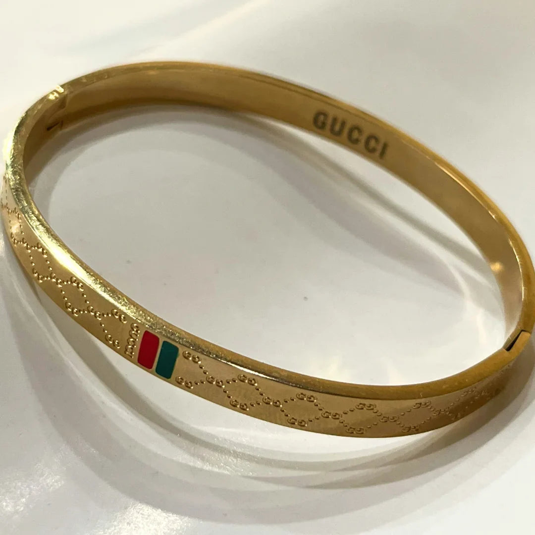Gucci Gold-Tone GG Bangle Bracelet